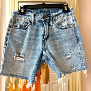 American Eagle Jeans Shorts Rainbow Distressed Denim Rainbow Size 26 Cut Offs